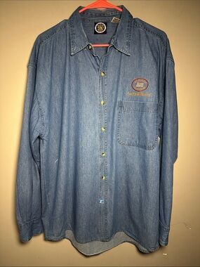 Smith & Wesson Men's Denim Button-Up Shirt - Blue